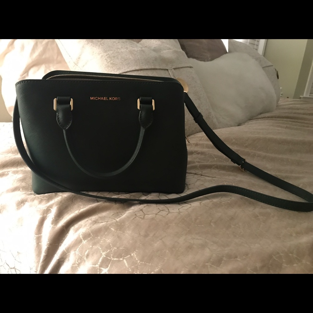 Michael Kors Medium Savannah Satchel Moss Green